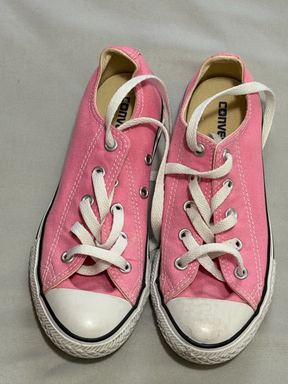 Converse Kids Pink Canvas Low-Top Sneakers